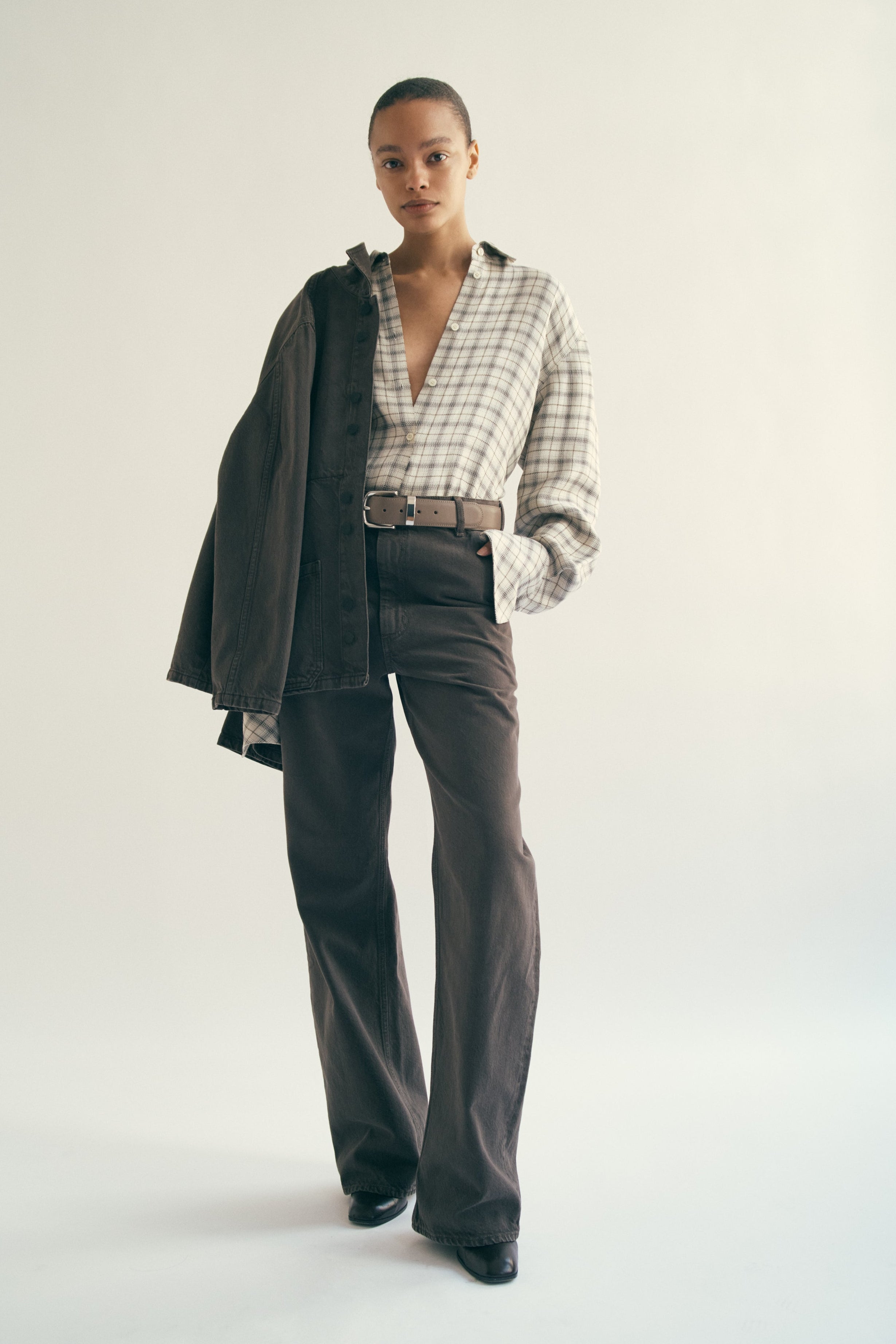 Column Leg Jeans in Cotton Denim