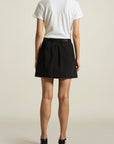Knox Patch Pocket Mini Skirt in Black Stretch Suiting