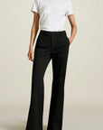 Athena Flare Pant in Black Stretch Suiting