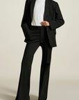 Athena Flare Pant in Black Stretch Suiting