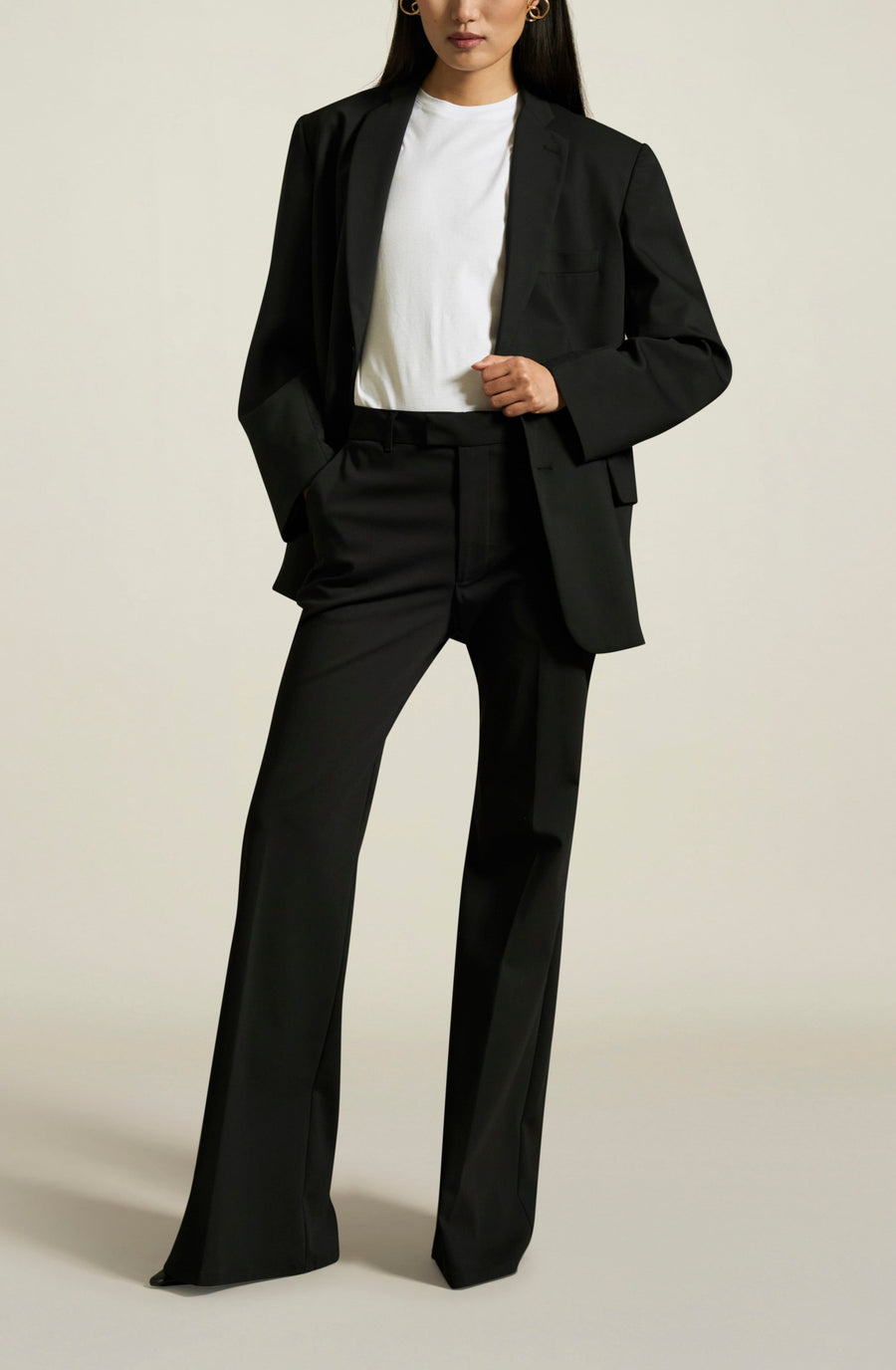 Athena Flare Pant in Stretch Suiting
