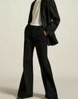 Athena Flare Pant in Black Stretch Suiting