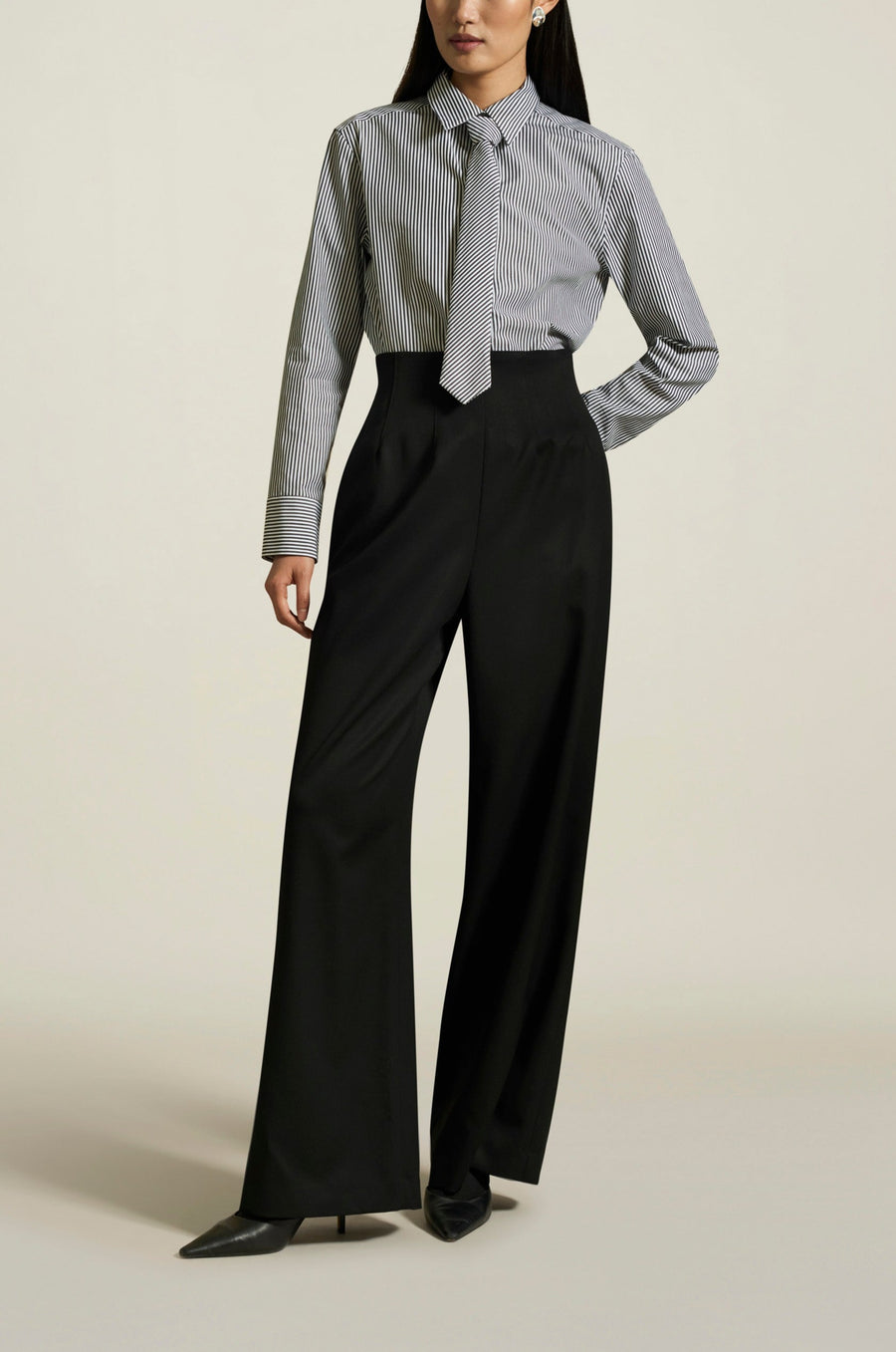 Madelynn Trouser in Black Tropical Wool