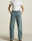 Column Leg Jeans in Vinyl Wash