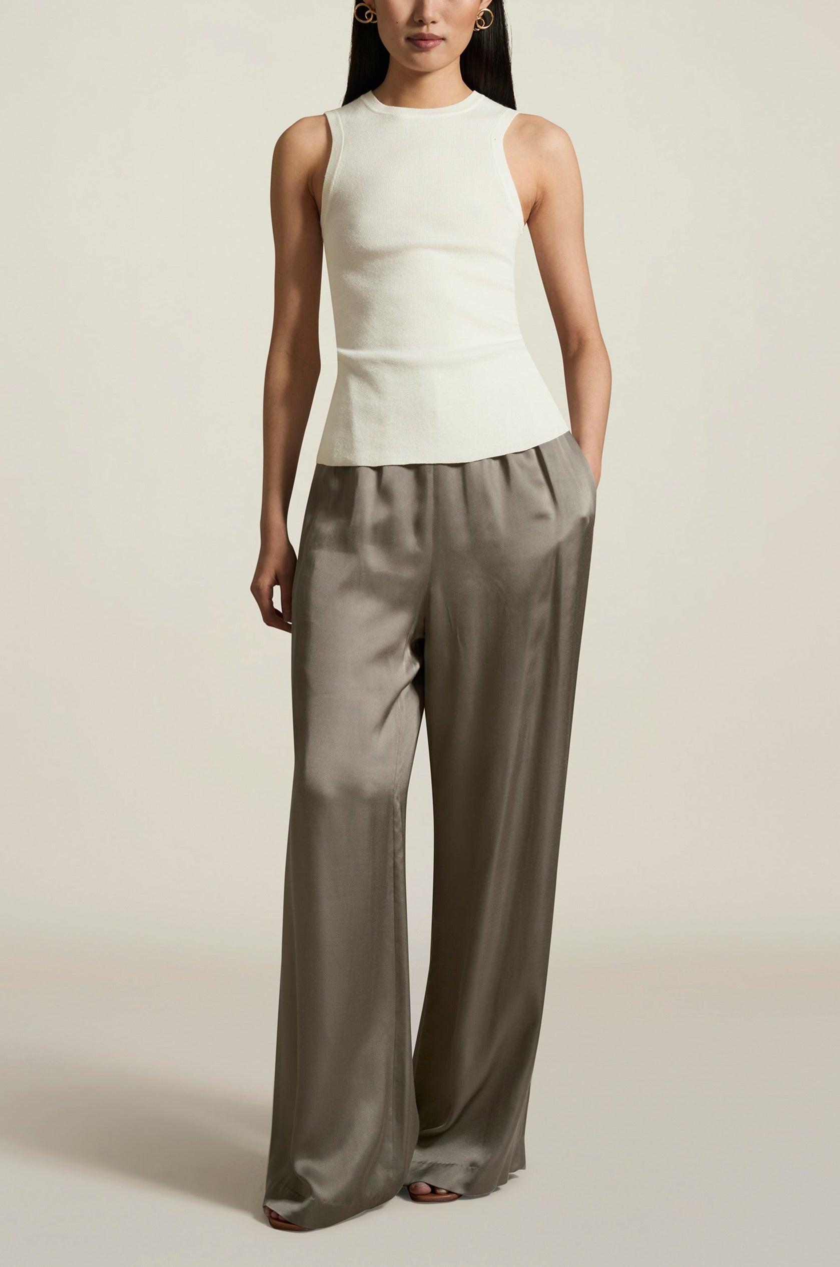 Ana Racer Tank in Viscose Linen