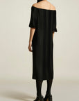 Inma Pleated Dress in Black