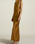 Bianca Dress in Gold Filaspun Satin