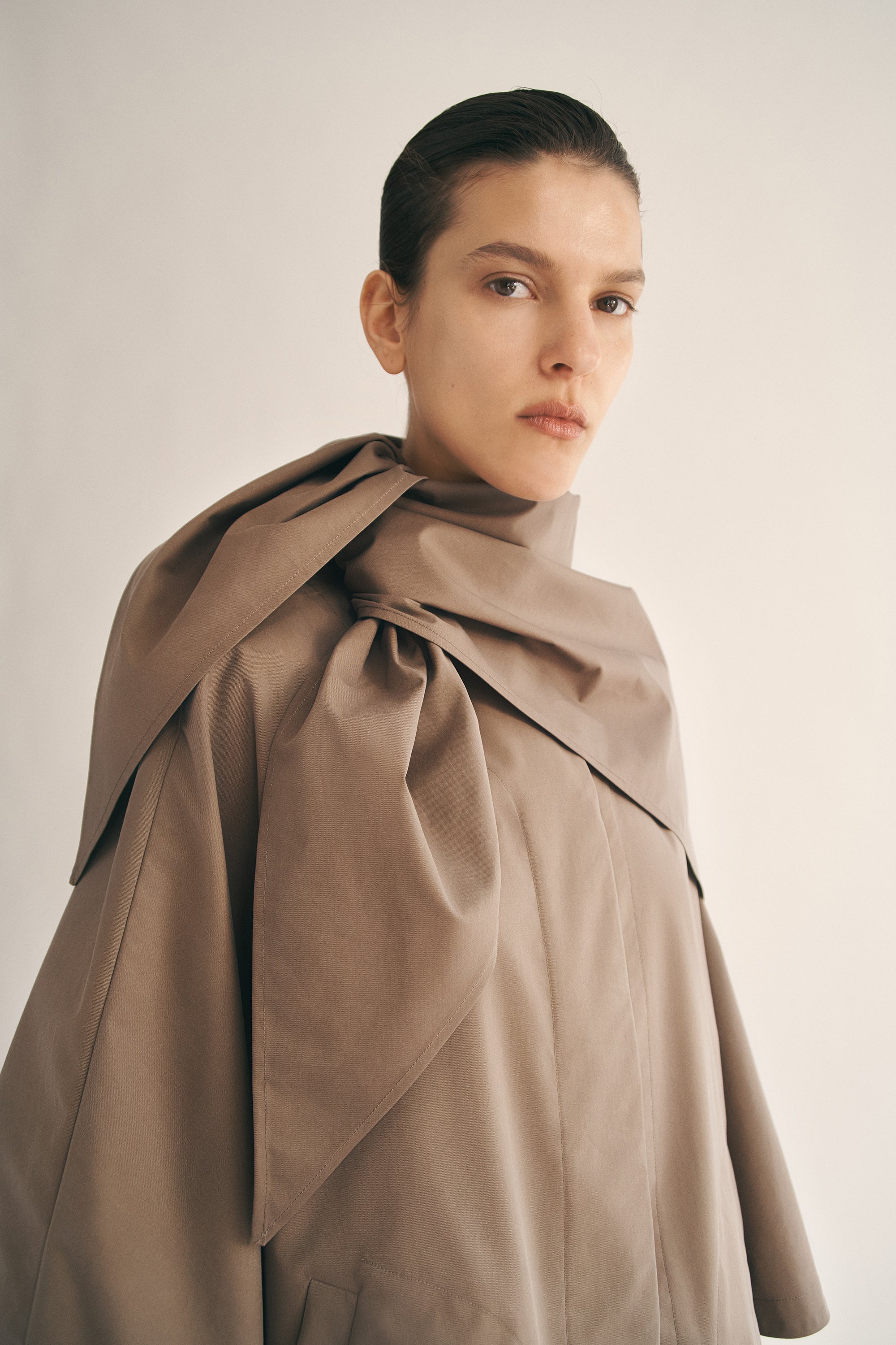 Navi Scarf Cape in Compact Cotton