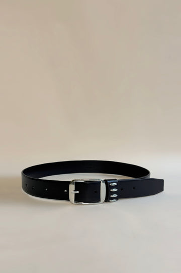 Monterey Stud Belt in Black Cow Leather