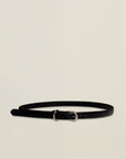 Bea Slim Belt in Black Cow Leather