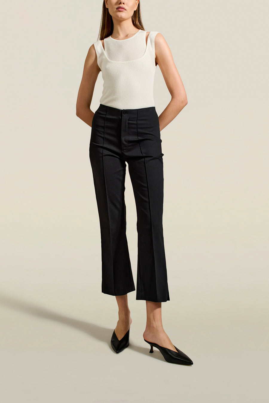 Laurence Sport Pant in Black Stretch Suiting