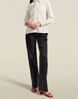 Clyde Blouse in White Triacetate Twill