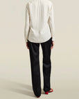 Clyde Blouse in White Triacetate Twill