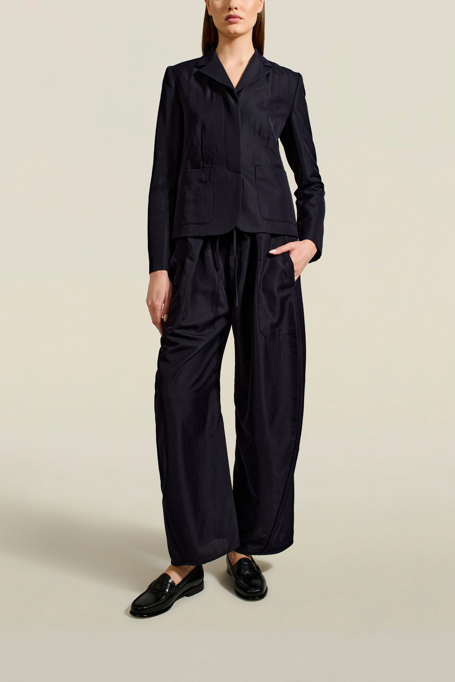 Clemence Pant in Midnight Gazar Suiting