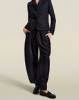 Clemence Pant in Midnight Gazar Suiting