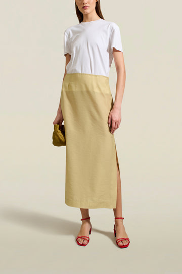 Forsyth Pencil Skirt in Pear Viscose Voile