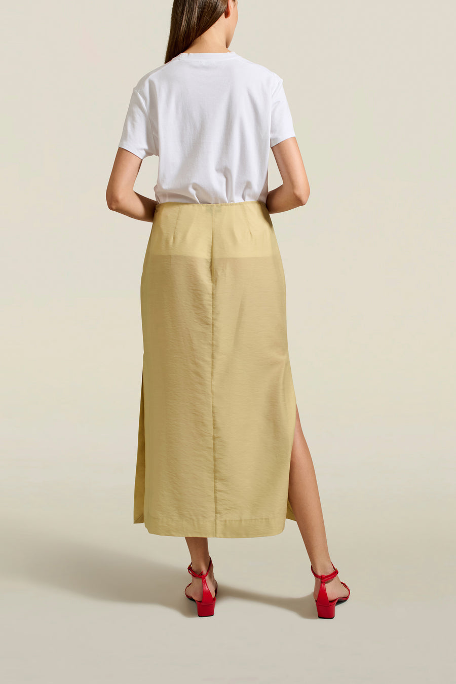 Forsyth Pencil Skirt in Pear Viscose Voile