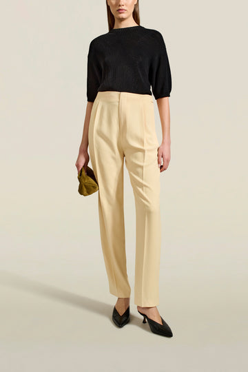 Phoebe Trouser in Hay Triacetate Twill
