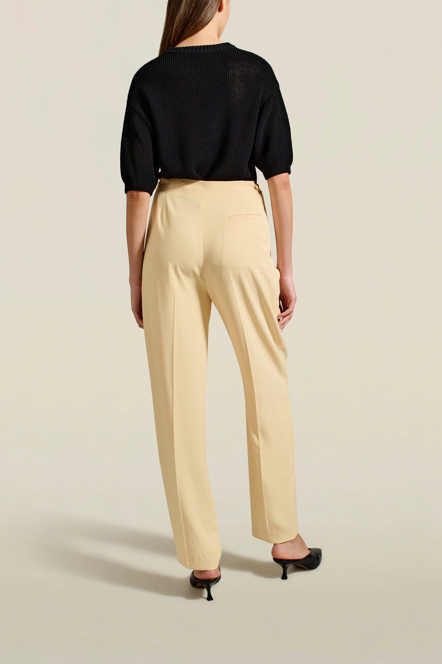 Phoebe Trouser in Hay Triacetate Twill