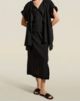 Iris Top in Black Viscose Voile