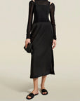 Forsyth Pencil Skirt in Black Viscose Voile