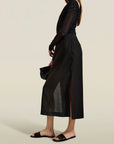 Forsyth Pencil Skirt in Black Viscose Voile