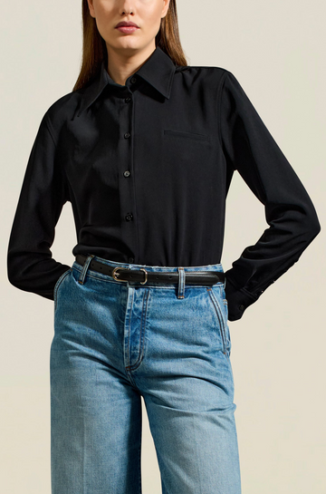 Clyde Blouse in Black Triacetate Twill