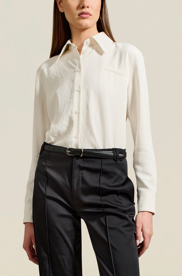 Clyde Blouse in White Triacetate Twill