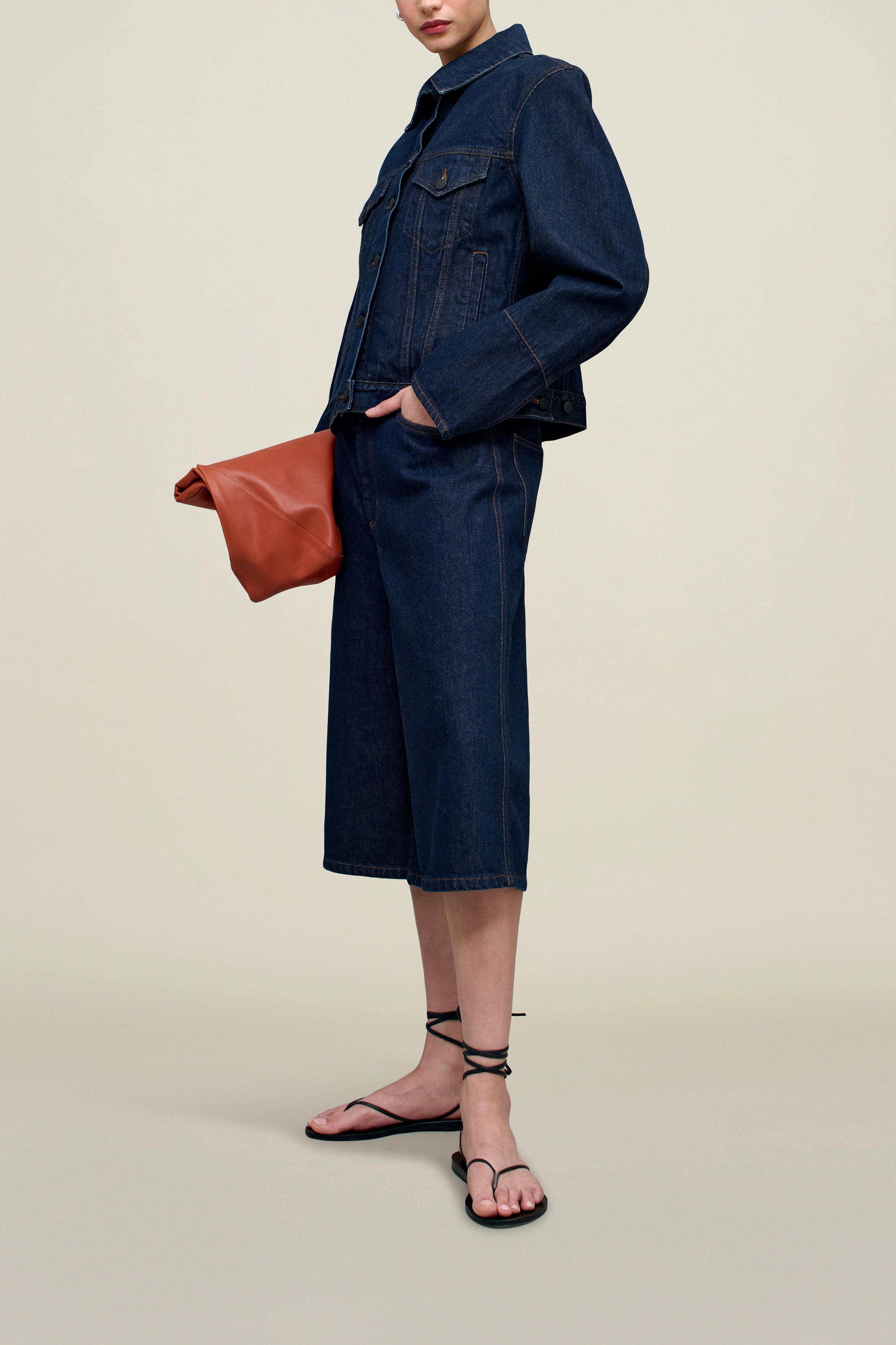 Axel Shrunken Jacket in Cotton Denim