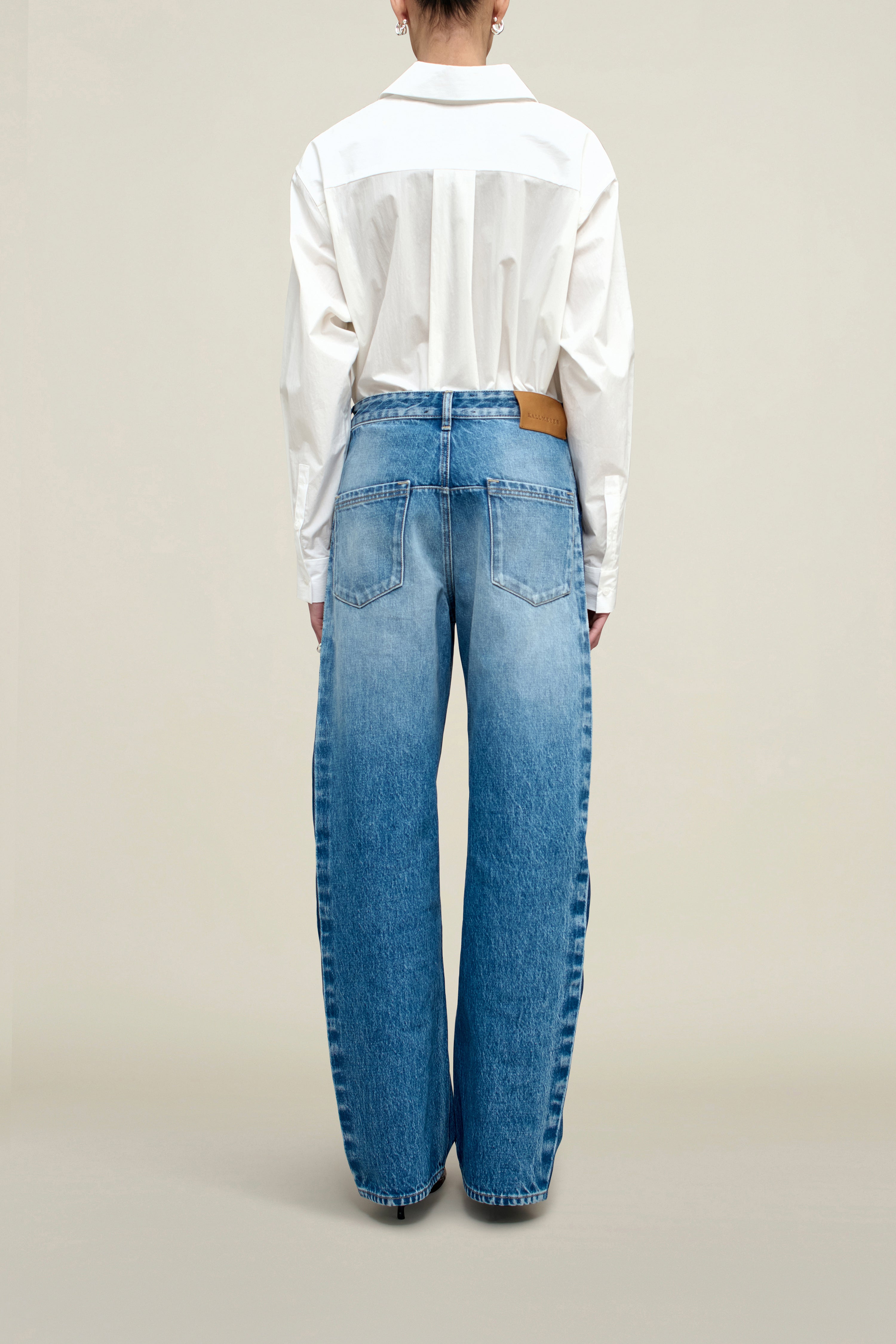 Column Leg Jeans in Cotton Denim