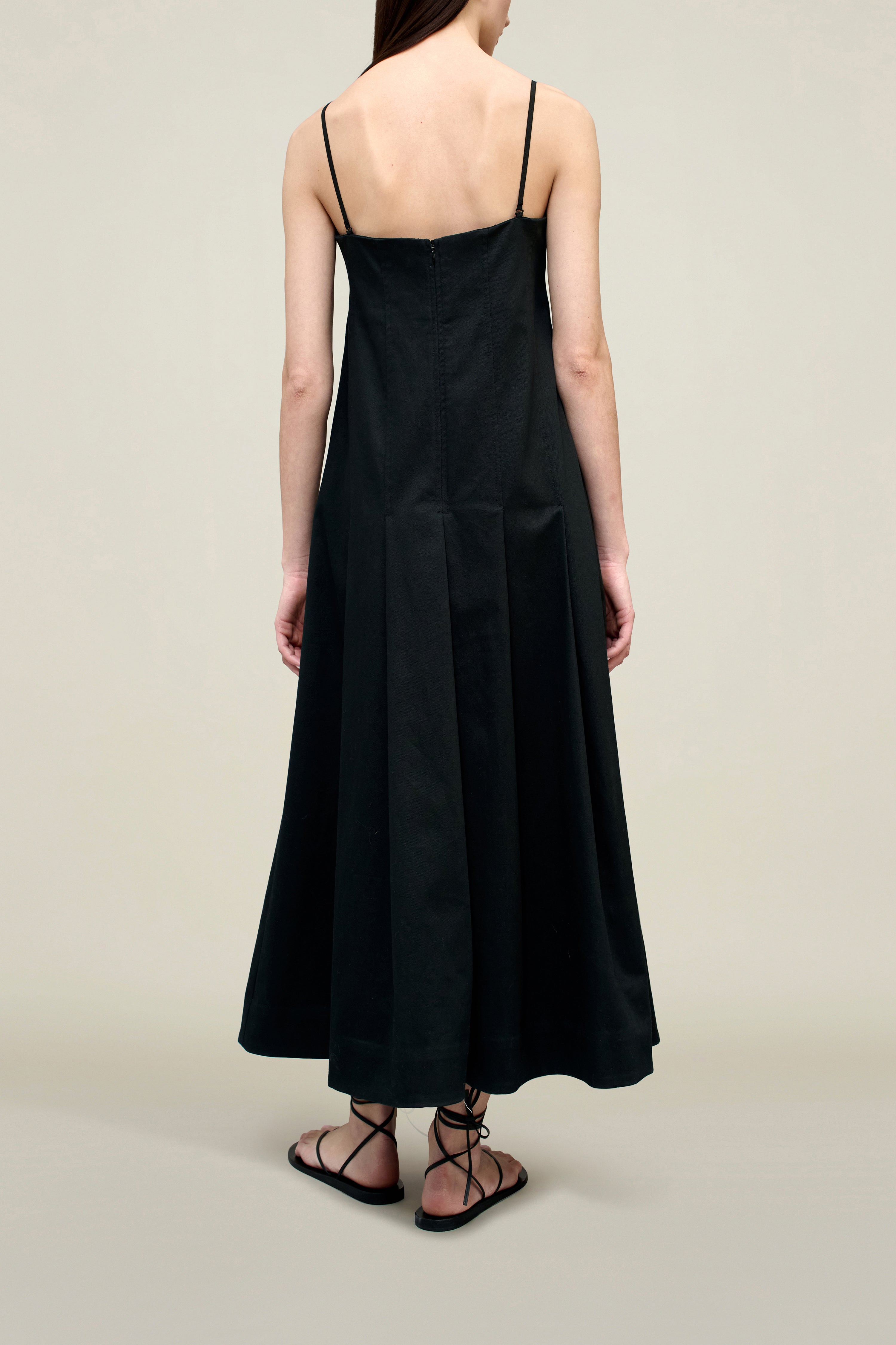 Maeve Pleated Dress in Cotton Twill