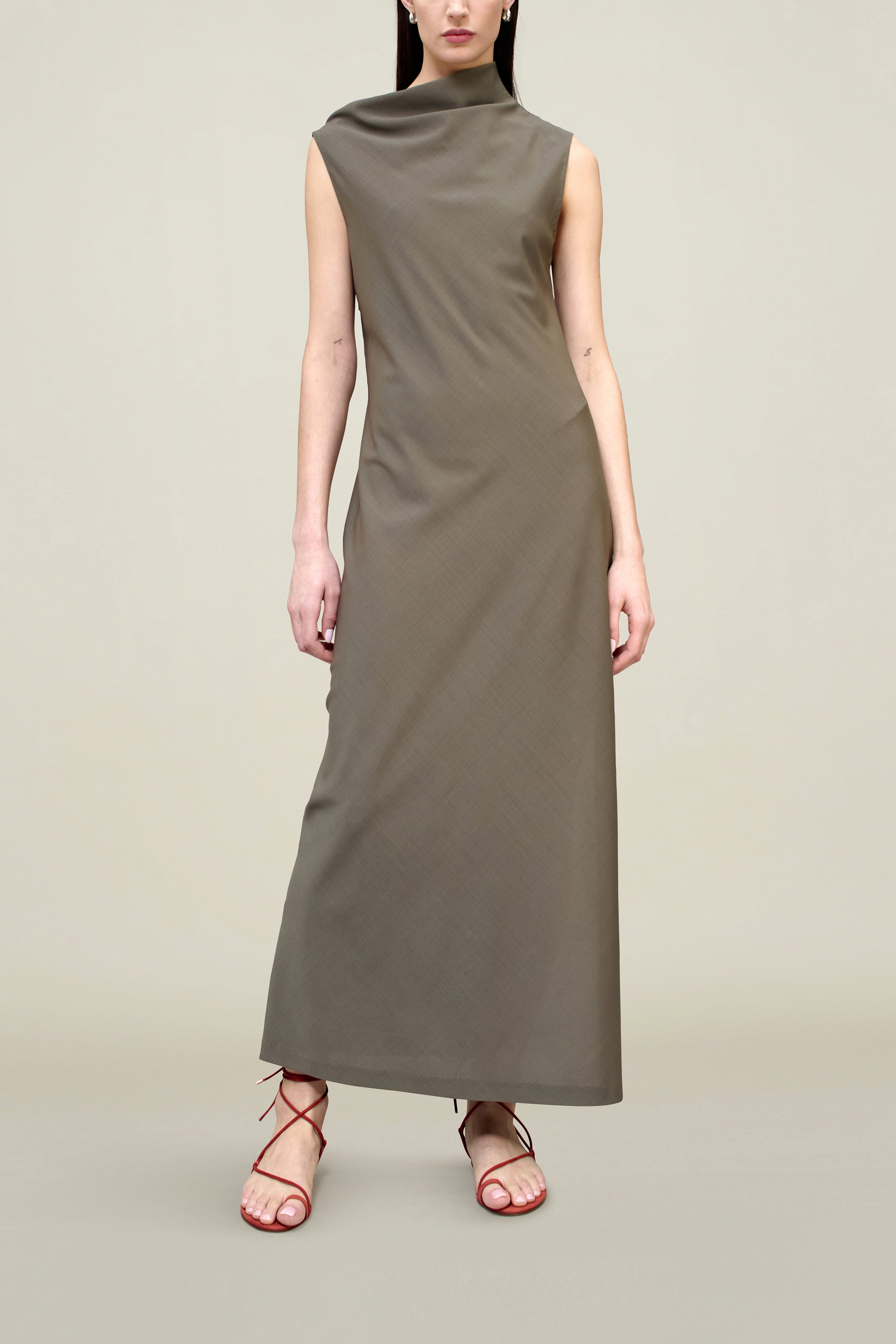 Gaia Dress in Paperweight Wool