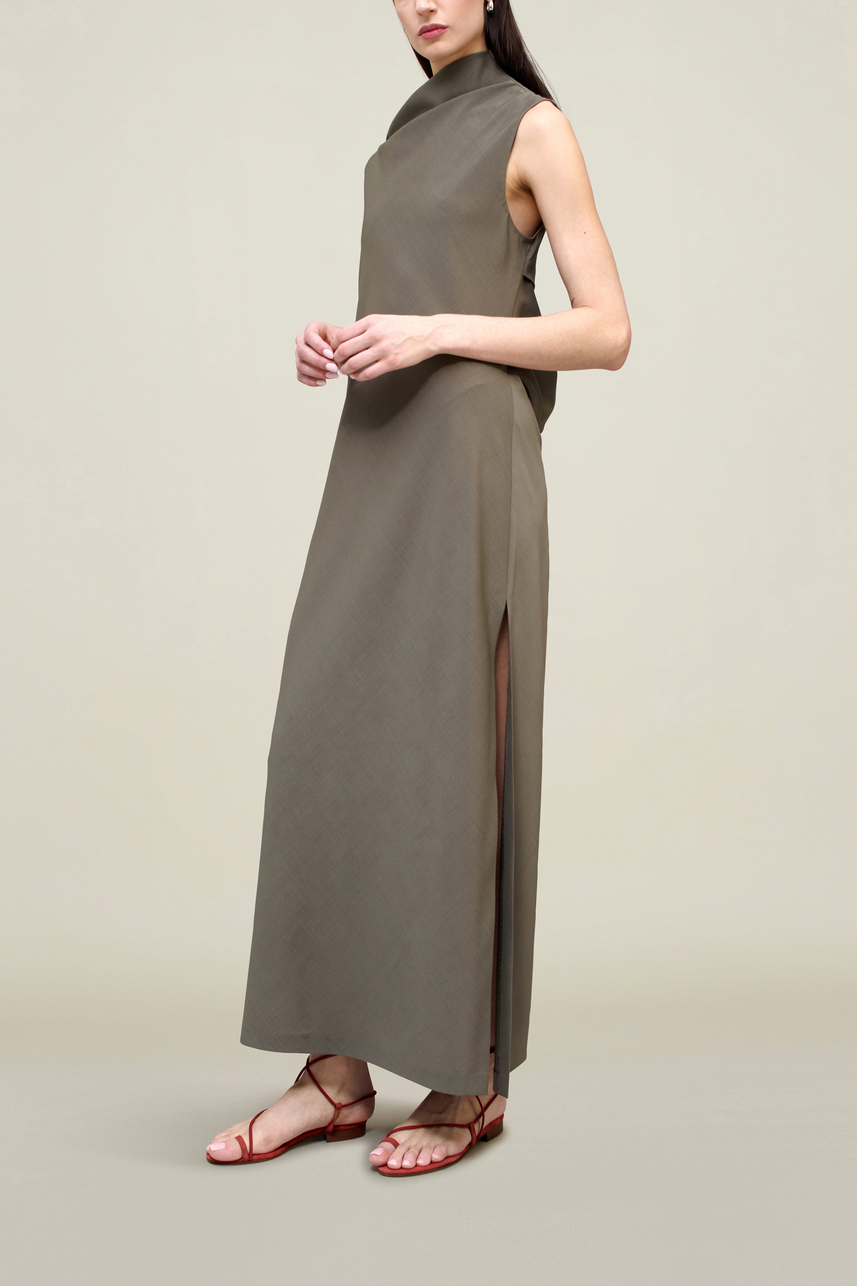 Gaia Dress in Paperweight Wool