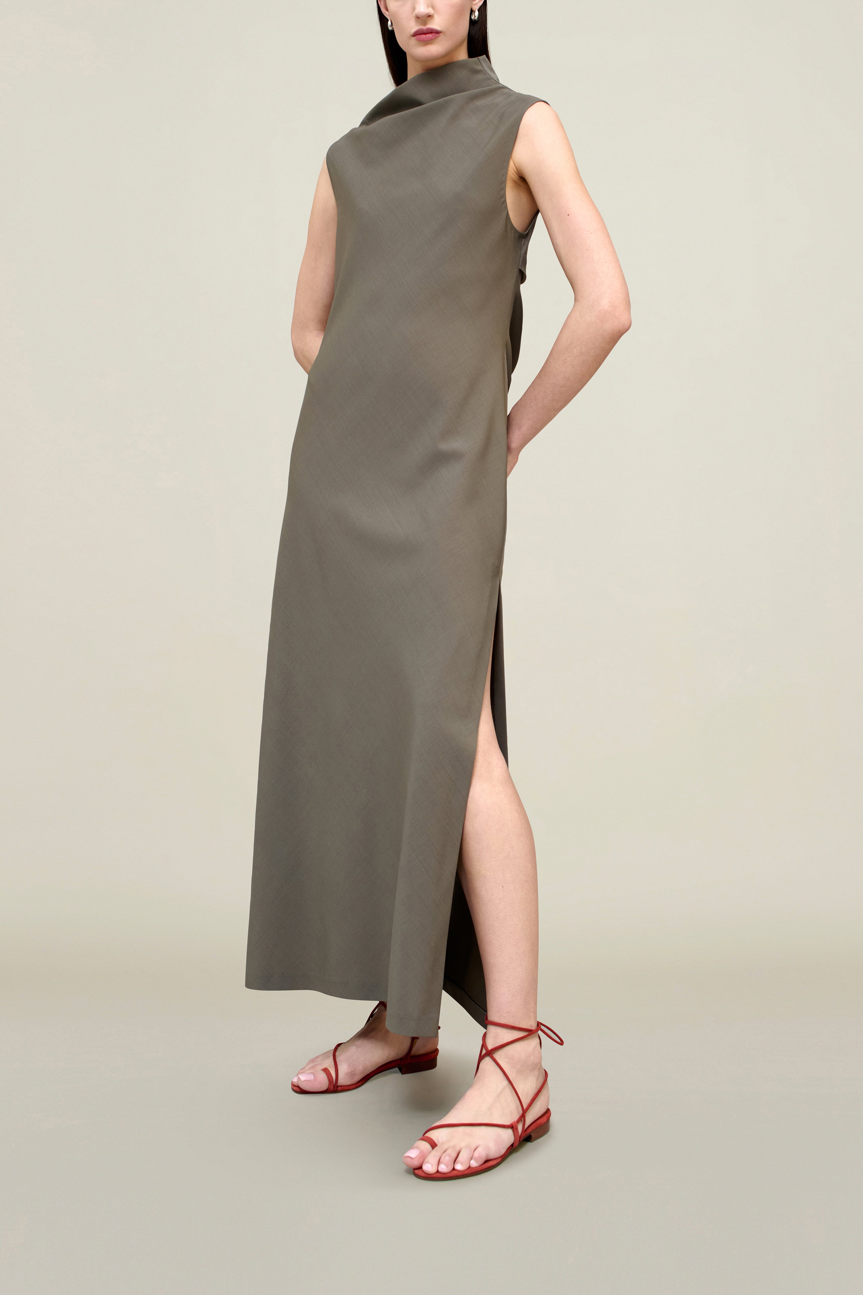 Gaia Dress in Paperweight Wool