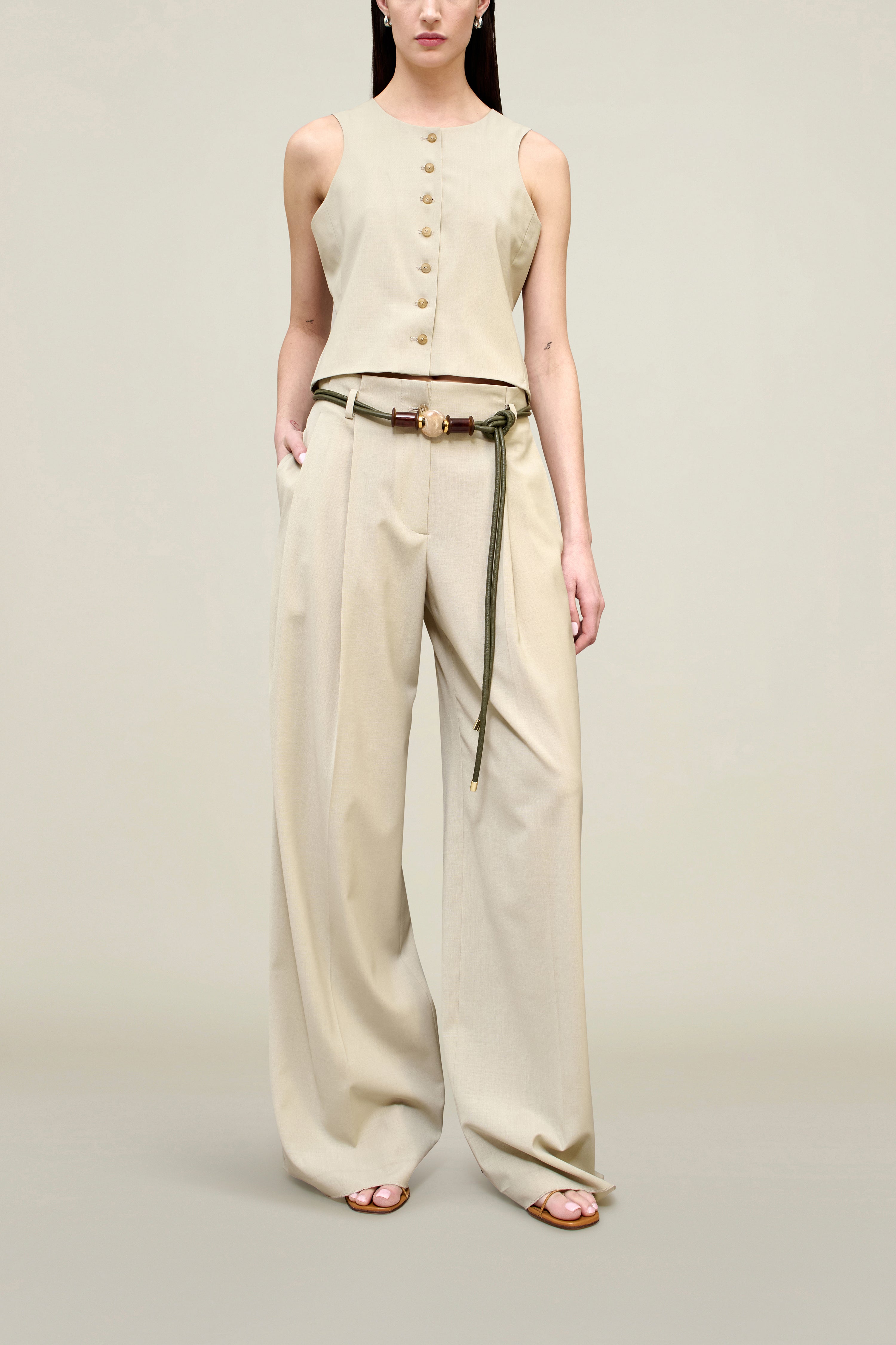 Percie Trouser in Paperweight Wool