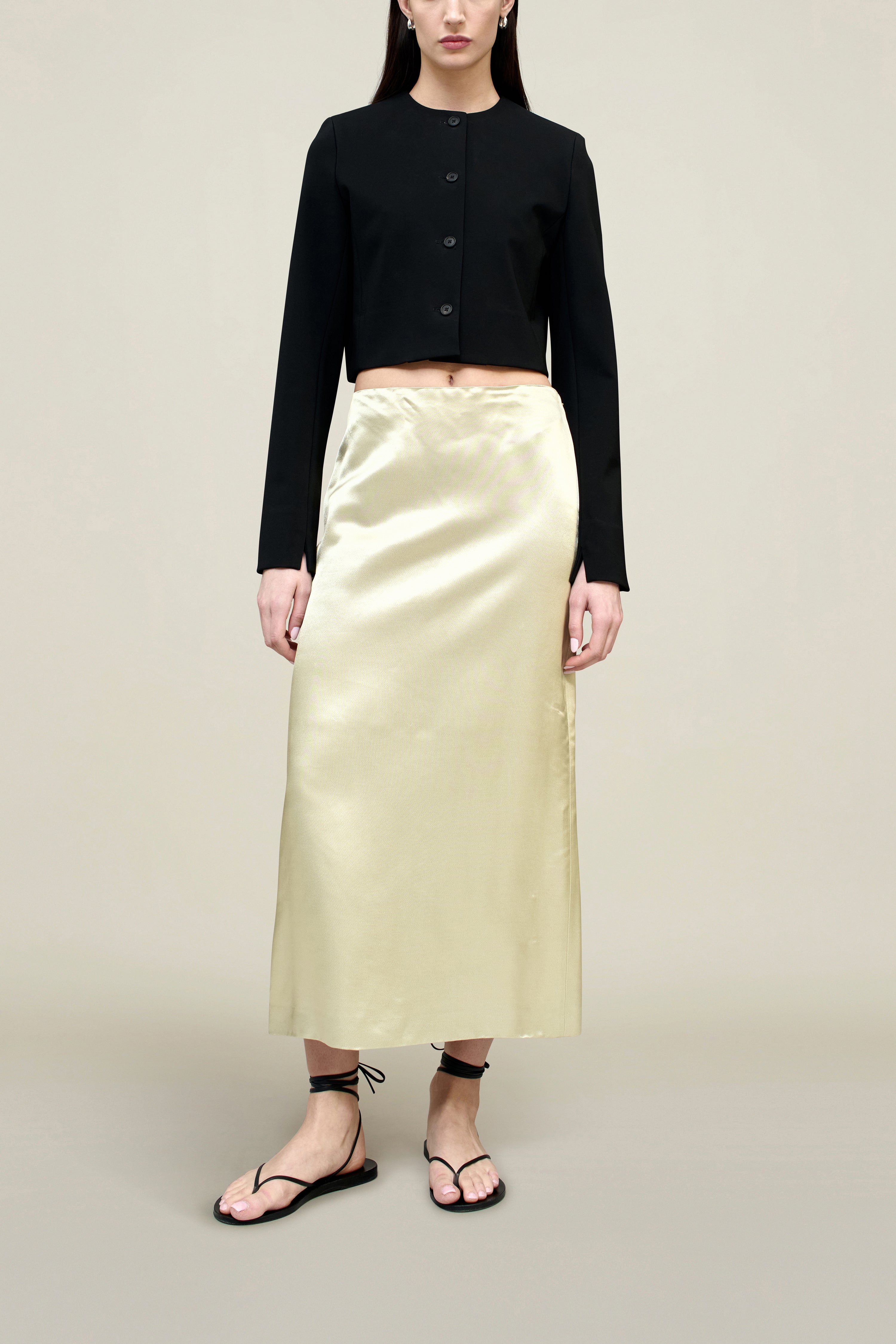 Emilee Pencil Skirt in Liquid Twill