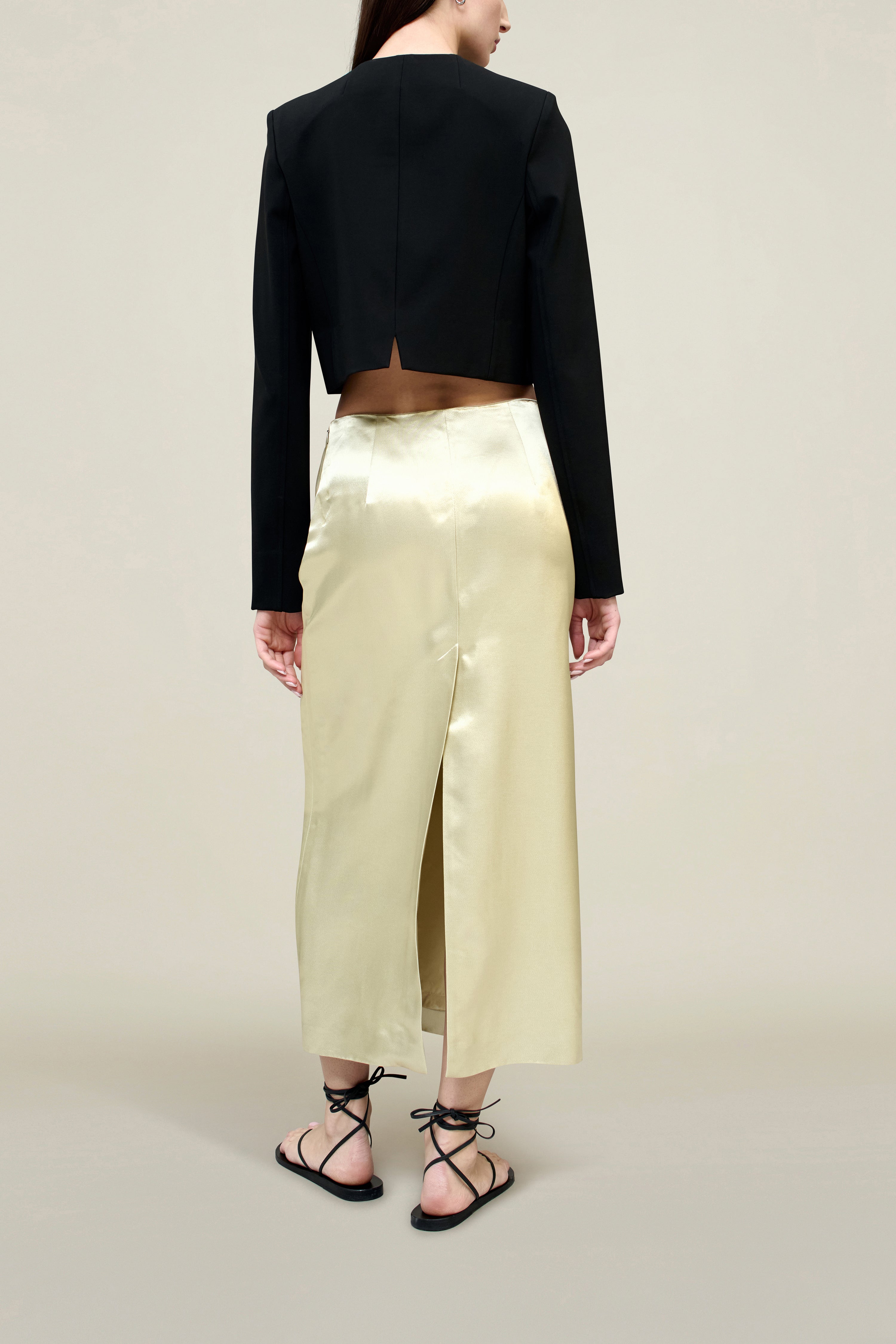 Emilee Pencil Skirt in Liquid Twill