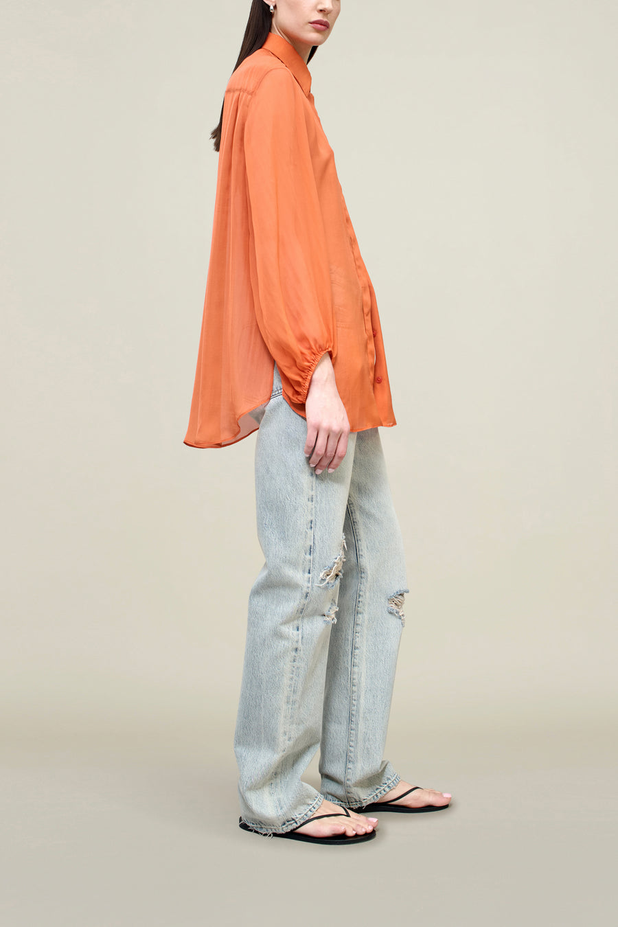 Ilia Balloon Sleeve Blouse in Silk Chiffon