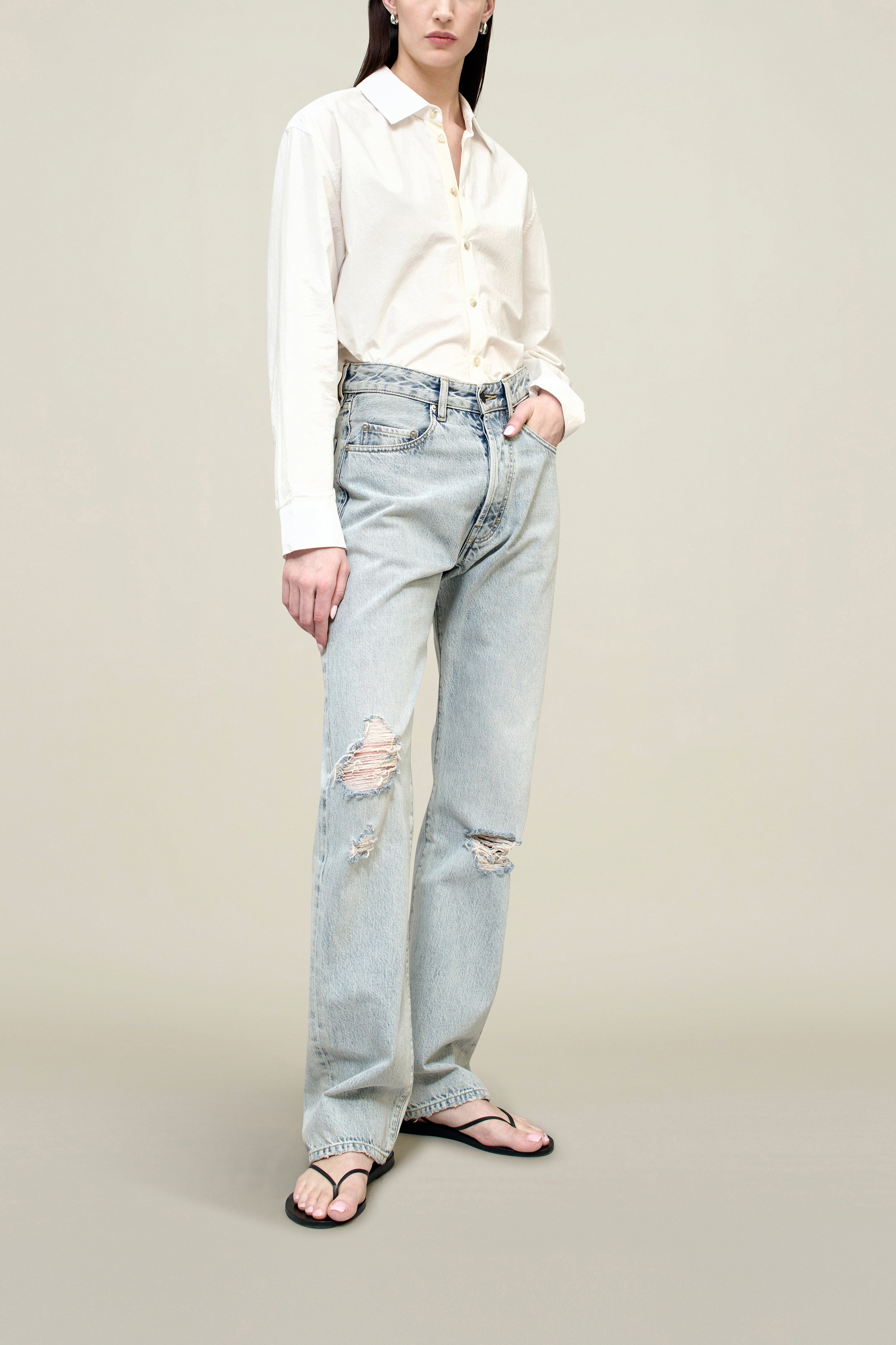 Gabby Tapered Jean in Cotton Denim