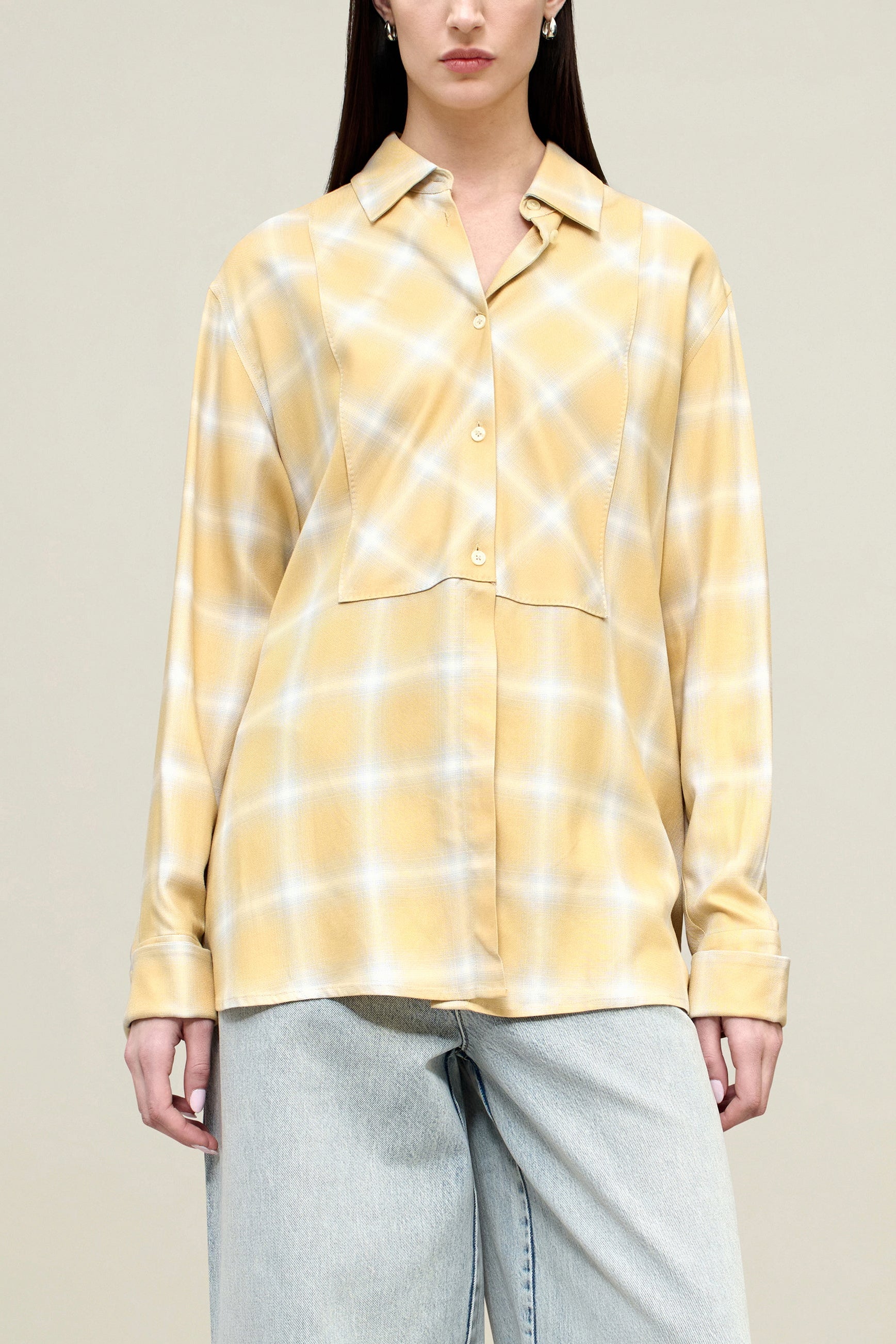Chloé Bib Button Down in Airbrush Flannel
