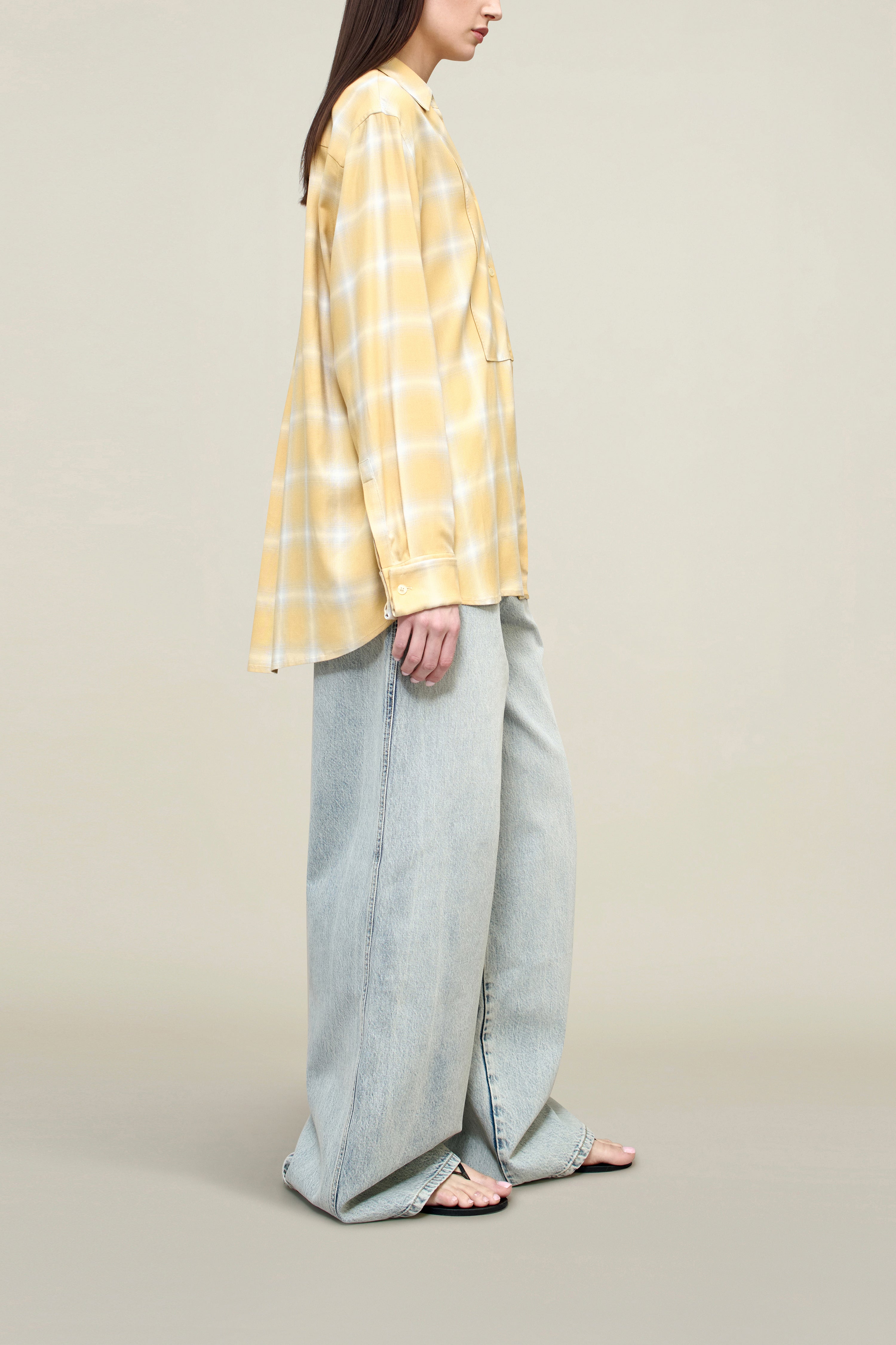 Chloé Bib Button Down in Airbrush Flannel