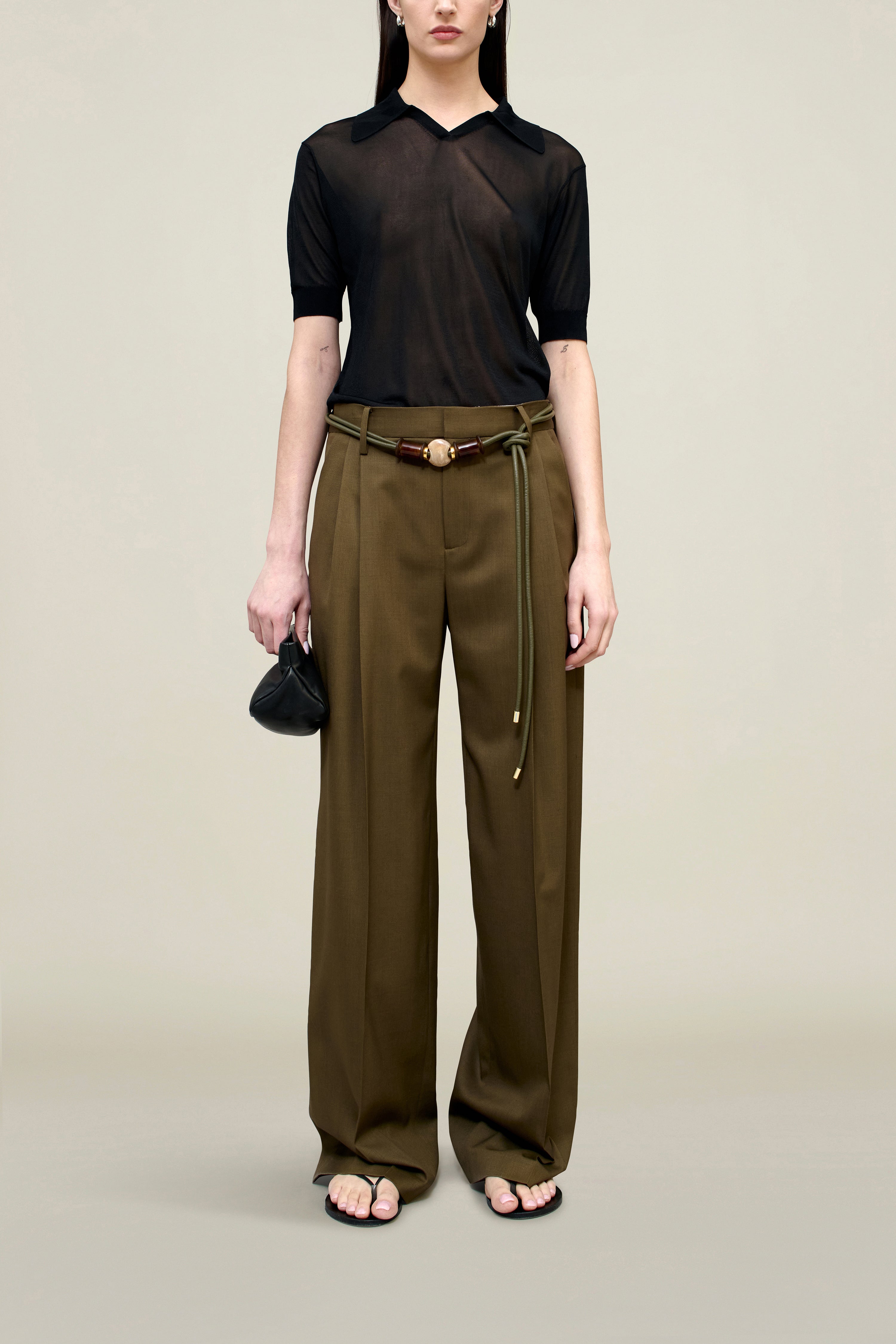 Roxana Low-Rise Trouser in Tropical Wool