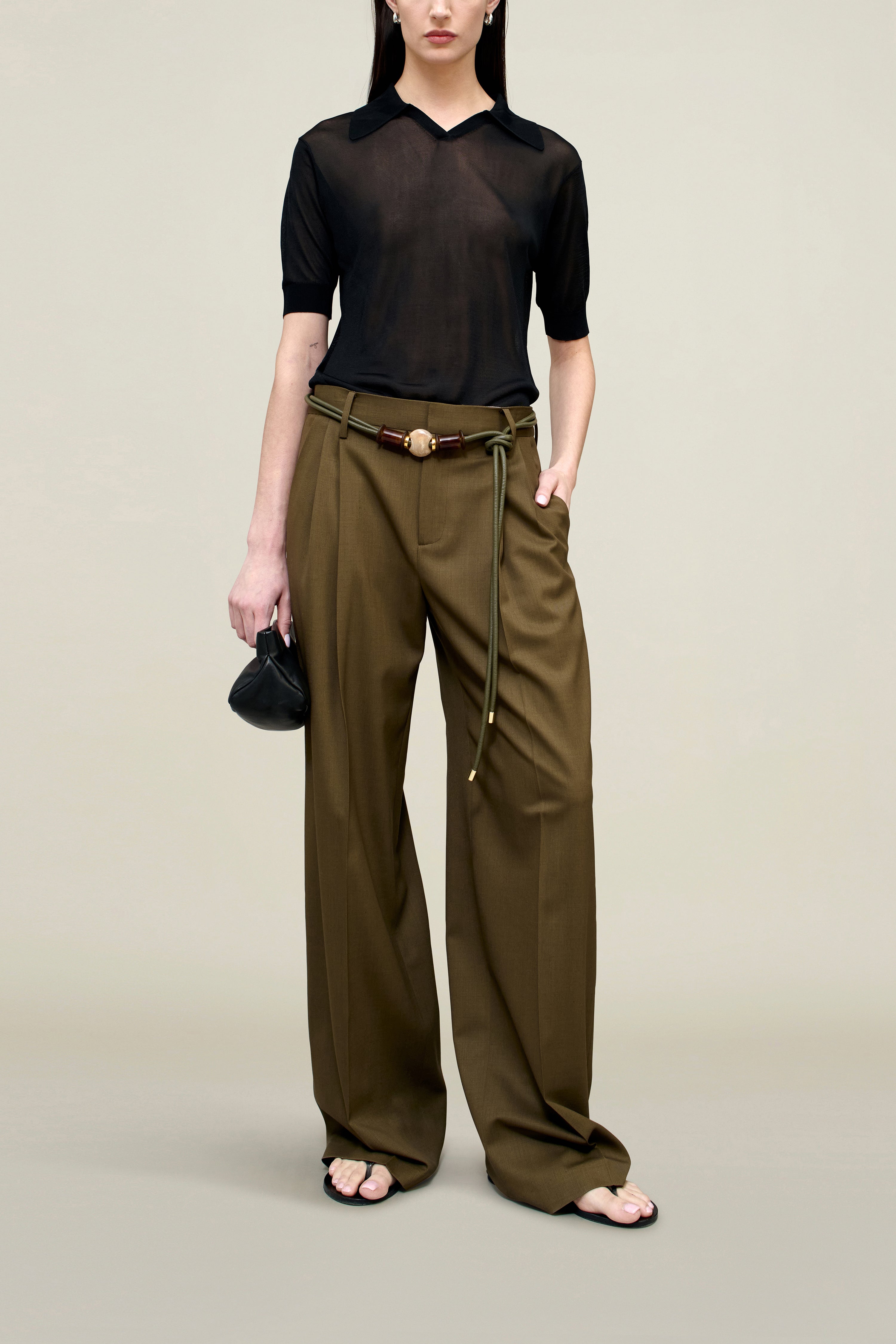 Roxana Low-Rise Trouser in Tropical Wool