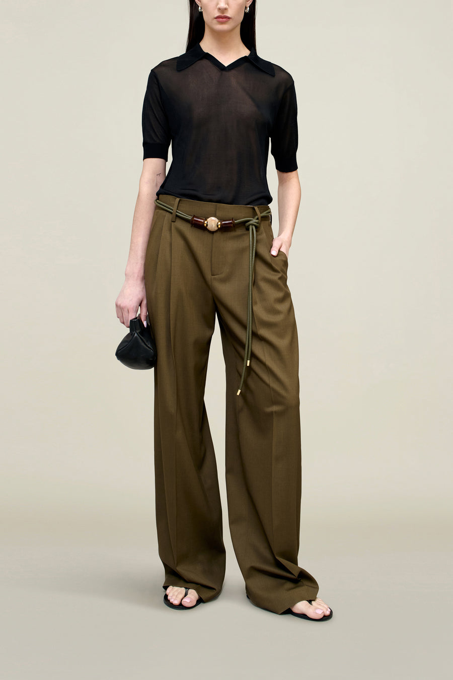 Roxana Low-Rise Trouser in Tropical Wool