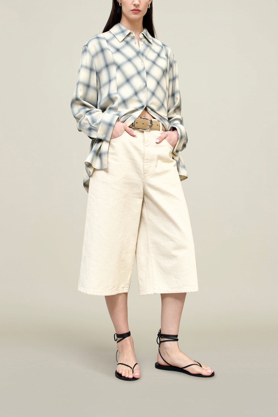 Chloé Bib Button Down in Airbrush Flannel