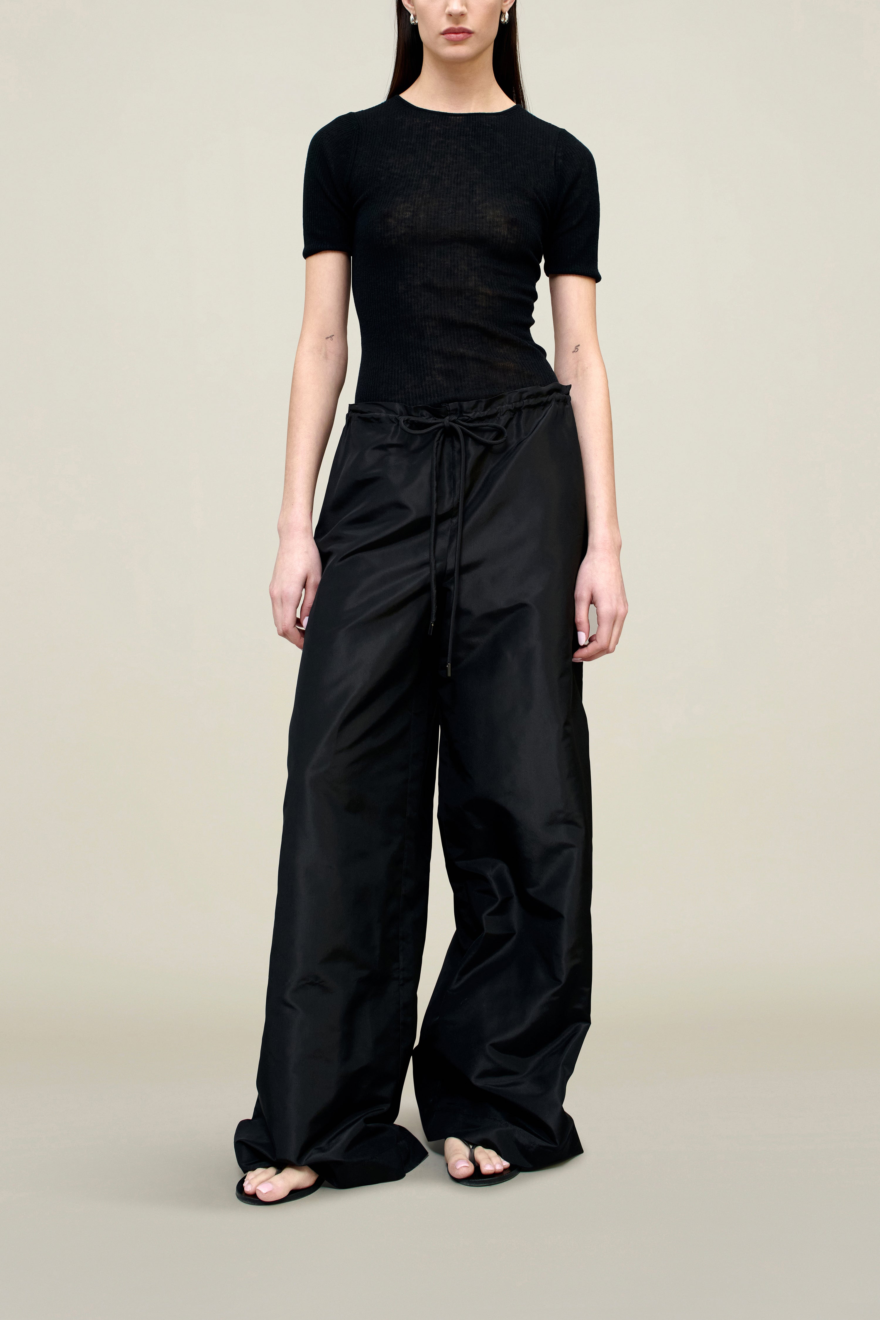 Wesley Drawstring Pant in Silk Taffeta