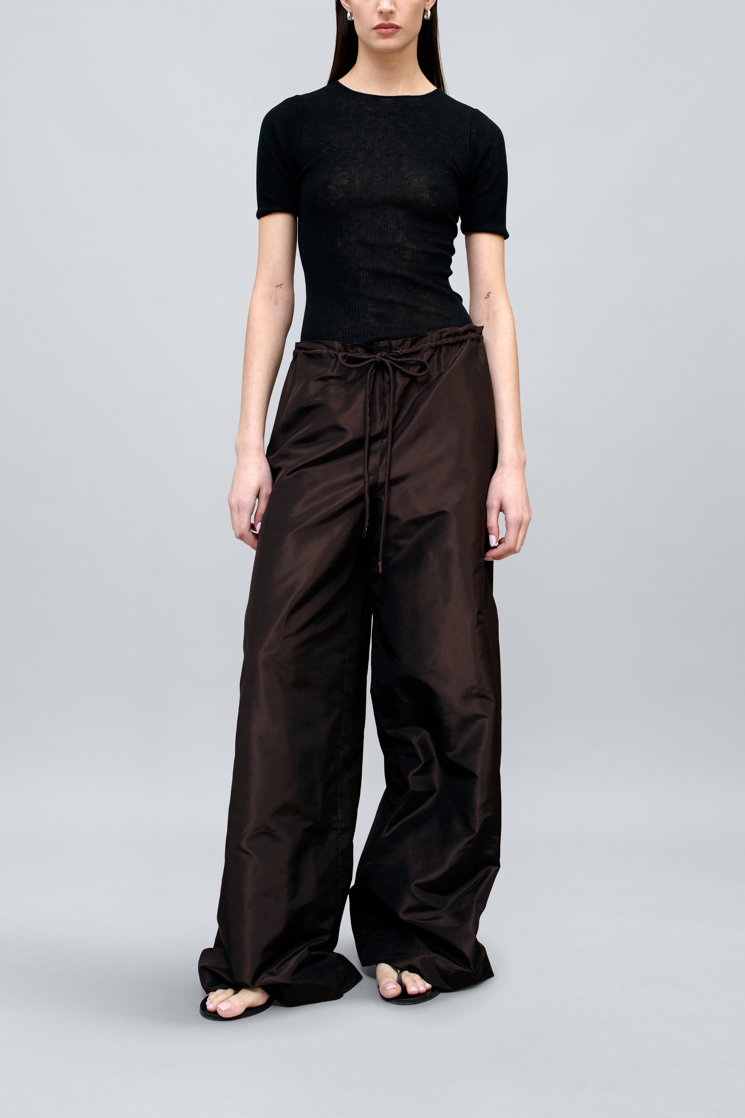 Wesley Drawstring Pant in Silk Taffeta