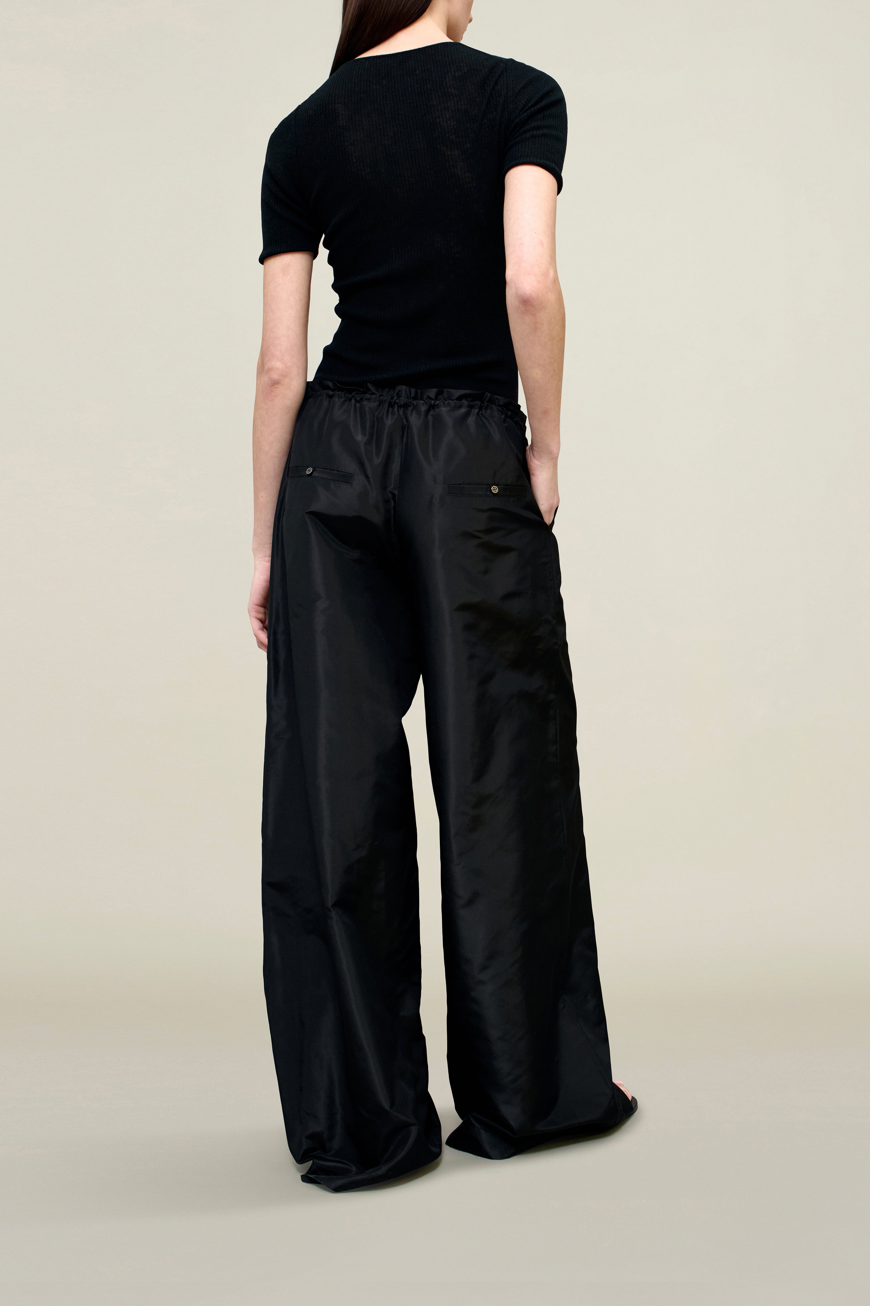 Wesley Drawstring Pant in Silk Taffeta