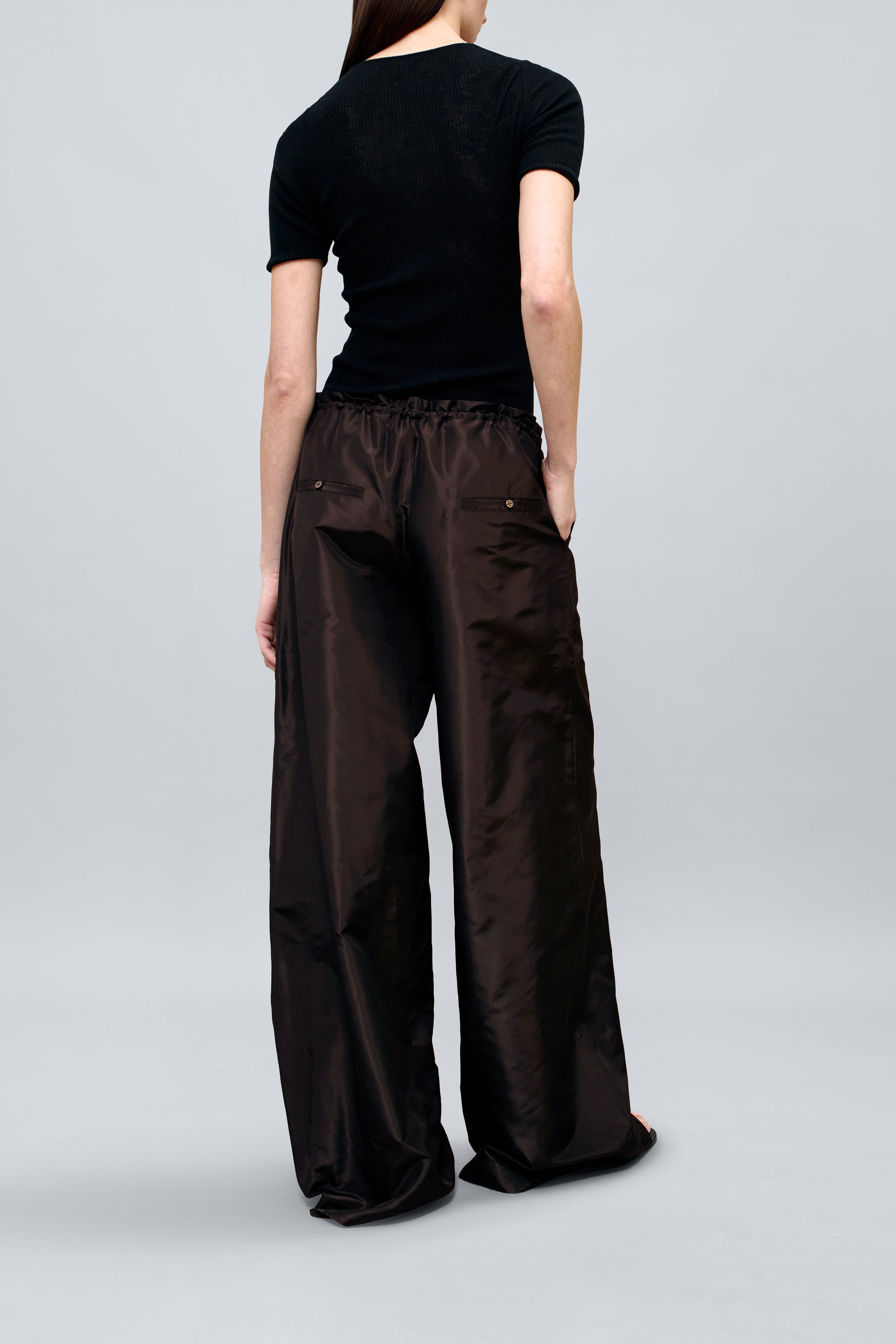 Wesley Drawstring Pant in Silk Taffeta