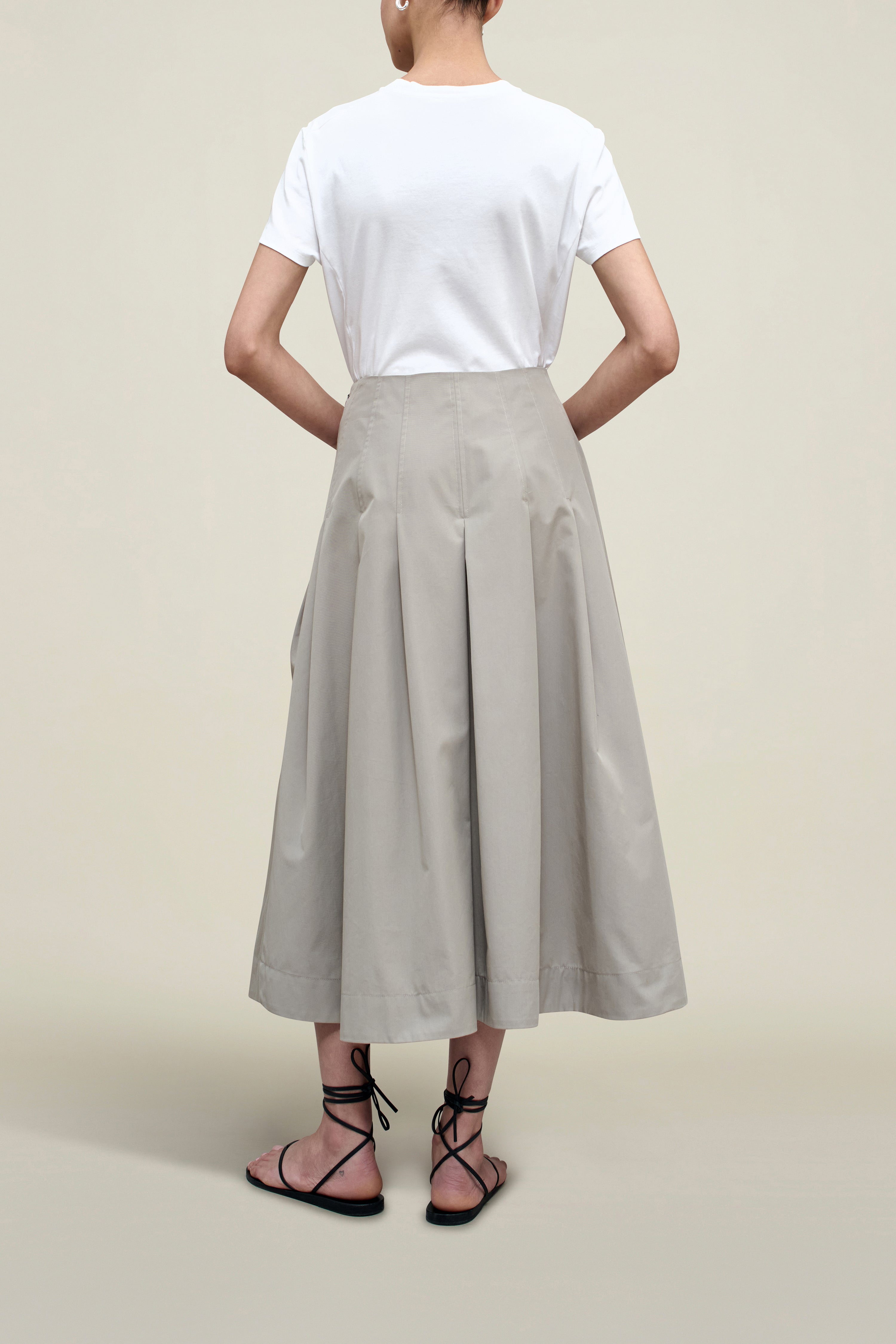 Dakota Pleated Skirt in Compact Cotton
